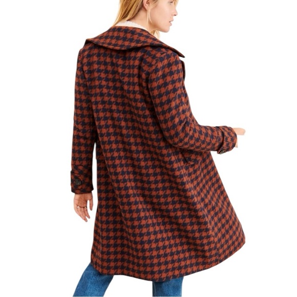 FRENCHMAUVE Gaia Coat Houndstooth topcoat boho flair Size Small fits like medium - Picture 2 of 11